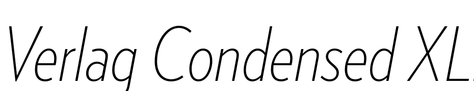 Verlag Condensed XLight Italic Yazı tipi ücretsiz indir